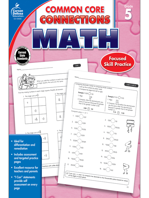Title details for Common Core Connections Math, Grade 5 by Carson Dellosa Education - Available